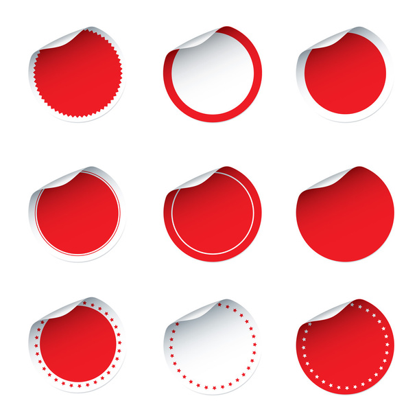 Set of red vector stickers - Foto, Imagem