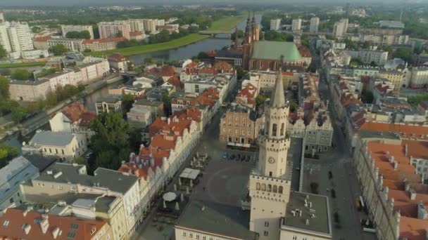 Красива Староміська площа Ринок Ополе Вид на повітря Польща. Високоякісні 4k кадри - Кадри, відео
