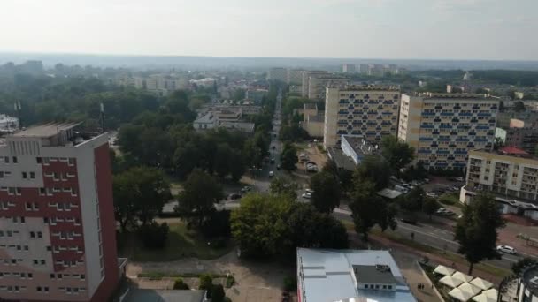Gyönyörű Landscape Street felhőkarcolók Pulawy Aerial View Lengyelország. Kiváló minőségű 4k felvételek - Felvétel, videó
