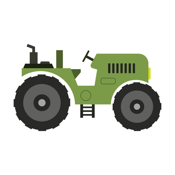иконка трактора с плоским вектором - Вектор,изображение