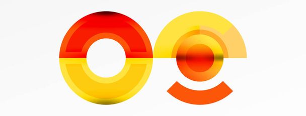 Ronde elementen en cirkels geometrische minimale compositie achtergrond. Vector Illustratie voor Behang, Banner, Achtergrond, Kaart, Boek Illustratie, Landingspagina - Vector, afbeelding
