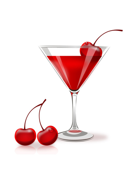 Martini with cherries - Vettoriali, immagini