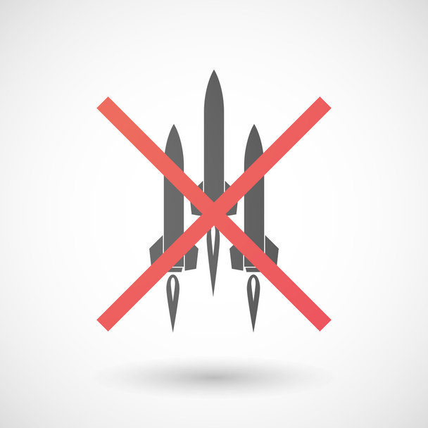 Not allowed icon with missiles - Vektor, kép