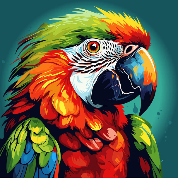 Egzotyczna papuga. Tropikalny ptak papuga ilustracja wektor - Wektor, obraz