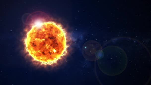 Le soleil brûlant avec l'activité solaire dans l'espace - Séquence, vidéo