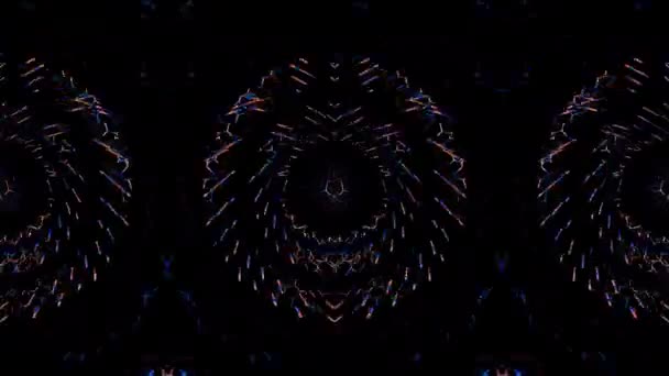 abstraktní čáry barevné světlo zářící kulatý tvar uprostřed, černé pozadí - Záběry, video