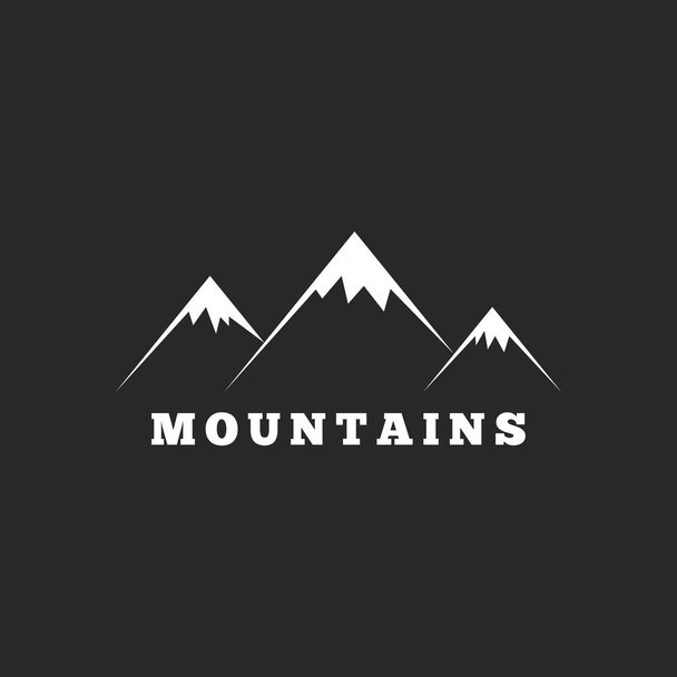 Mountains logo on black background - Vector, Image