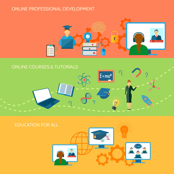 Banner online vzdělávání - Vektor, obrázek