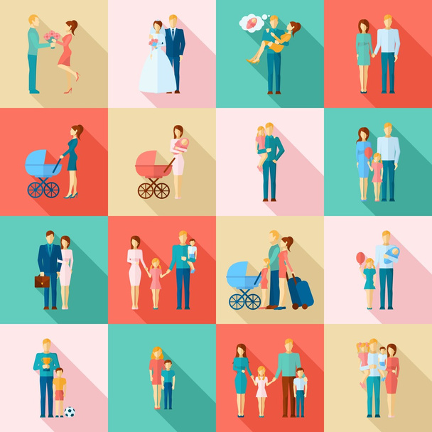 Family Icons Set - Vector, Image