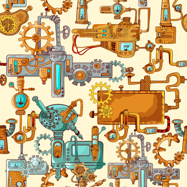 Industrial Machines Seamless - Vector, Imagen