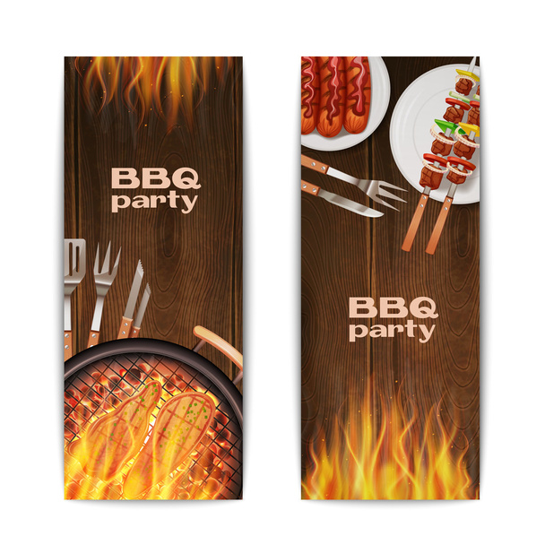 BBQ Grill bannerek - Vektor, kép