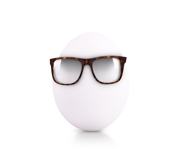 egg in glasses isolated on white background - Foto, Imagen