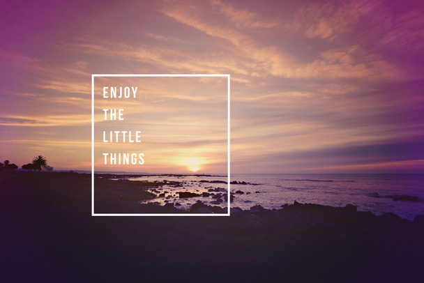 Enjoy little things quote concept background - Foto, afbeelding