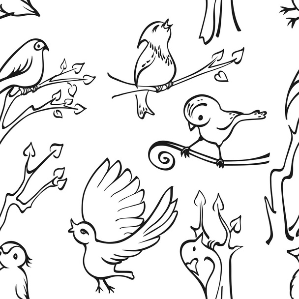 Seamless pattern birds - Vettoriali, immagini