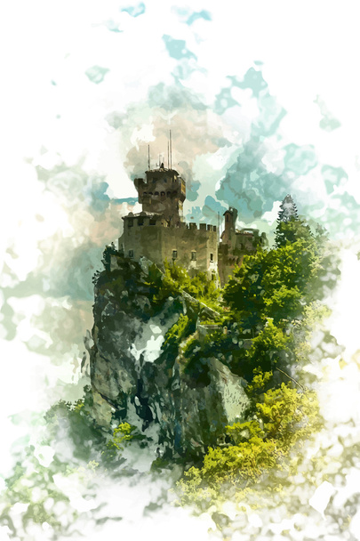 Fortaleza de Cesta, San Marino
 - Vector, imagen