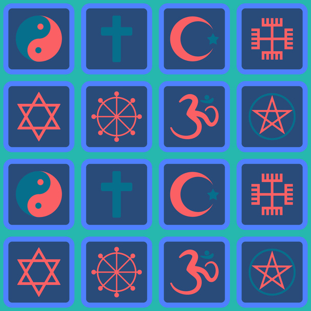 Απρόσκοπτη υπόβαθρο με θρησκευτικά σύμβολα - Διάνυσμα, εικόνα