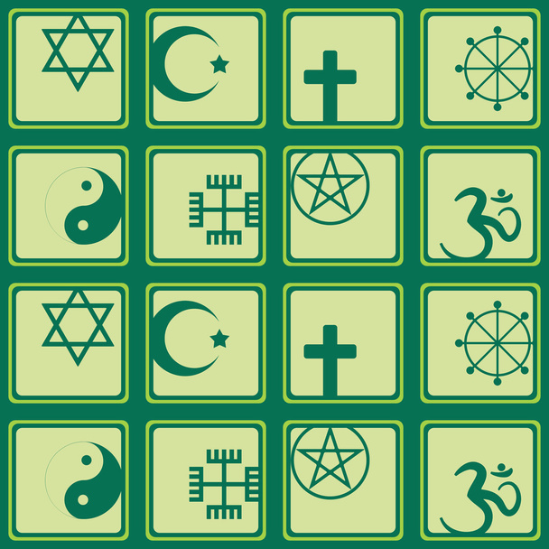 Απρόσκοπτη υπόβαθρο με θρησκευτικά σύμβολα - Διάνυσμα, εικόνα