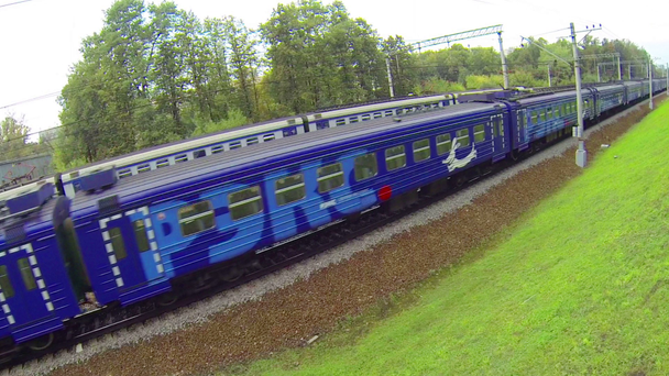 passenger trains on railway - Footage, Video