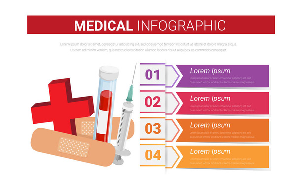 Ιατρικό σύνολο Infographic με διαγράμματα και άλλα στοιχεία. Μπορεί να χρησιμοποιηθεί για infographic, υγειονομική περίθαλψη, έρευνα, set information infographics. Εικονογράφηση διανύσματος - Διάνυσμα, εικόνα