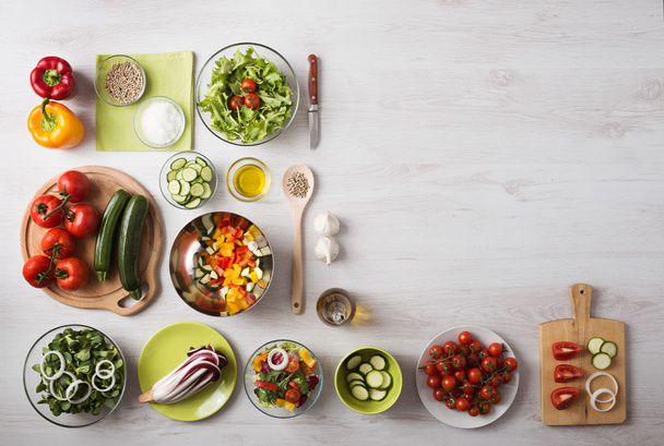 Healthy eating and food preparation at home - Zdjęcie, obraz