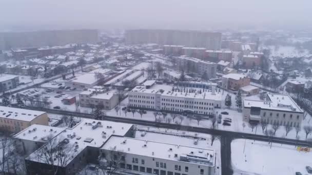 Panorama Street Estate Bełchatow Widok z lotu ptaka Polska. Wysokiej jakości materiał 4k - Materiał filmowy, wideo