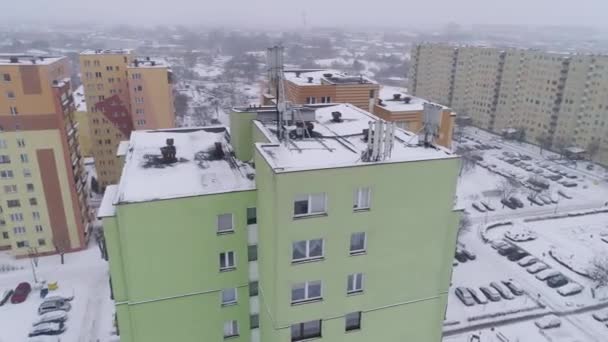Wolkenkrabbers Housing Estate Dolnoslaskie Belchatow Aerial View Polen. Hoge kwaliteit 4k beeldmateriaal - Video