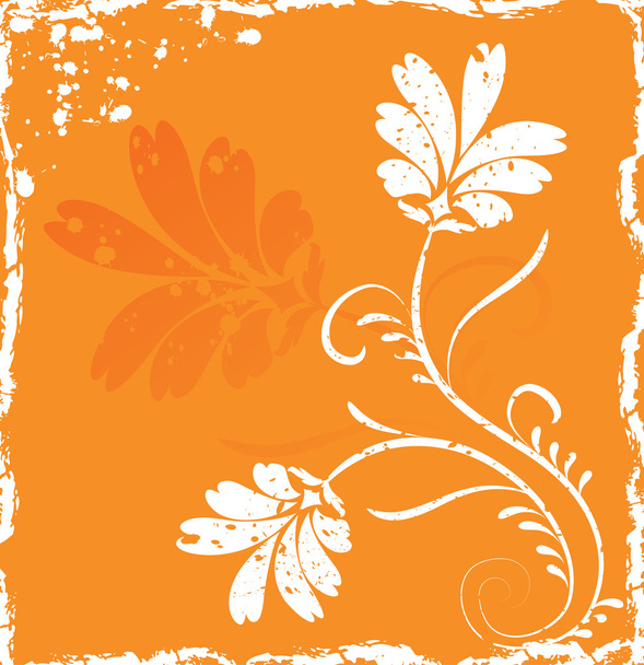 Grunge background flower, elements for design - Vector, Image