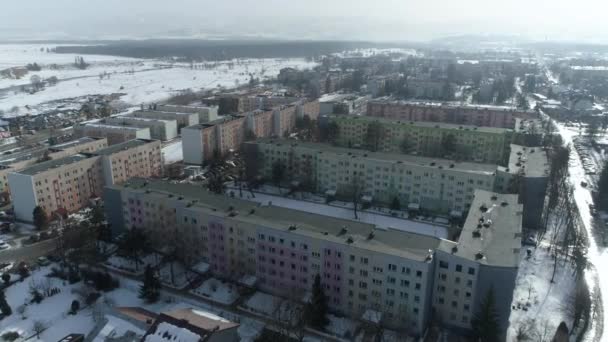 Güzel Panorama Konutları Nowy Targ Hava Manzaralı Polonya. Yüksek kalite 4k görüntü - Video, Çekim
