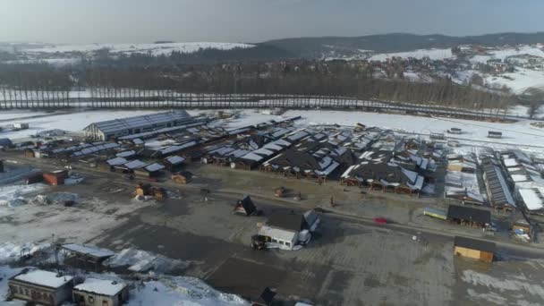 Uusi markkinapaikka Targowica Nowy Targ Aerial View Poland. Laadukas 4k kuvamateriaalia - Materiaali, video