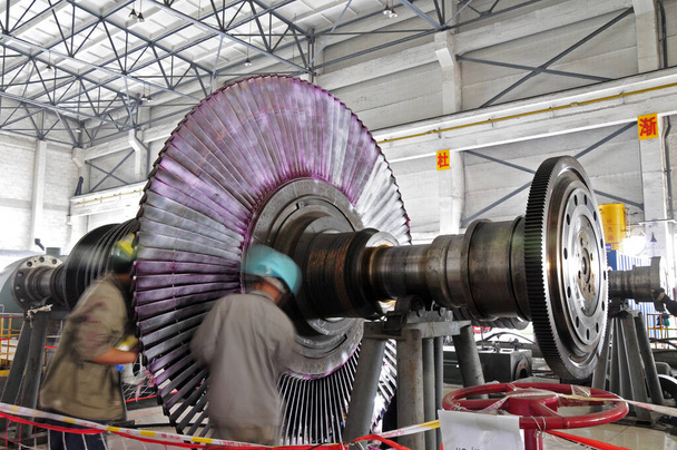 Die industrielle Dampfturbine worksho - Foto, Bild
