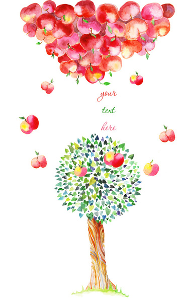 apples fall up - Vector, Image