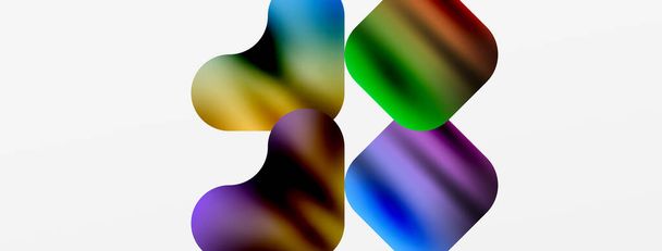 Цвет металлической жидкости с геометрическими абстрактными формами. Векторная иллюстрация для обоев, баннера, фона, карты, книжной иллюстрации, целевой страницы - Вектор,изображение