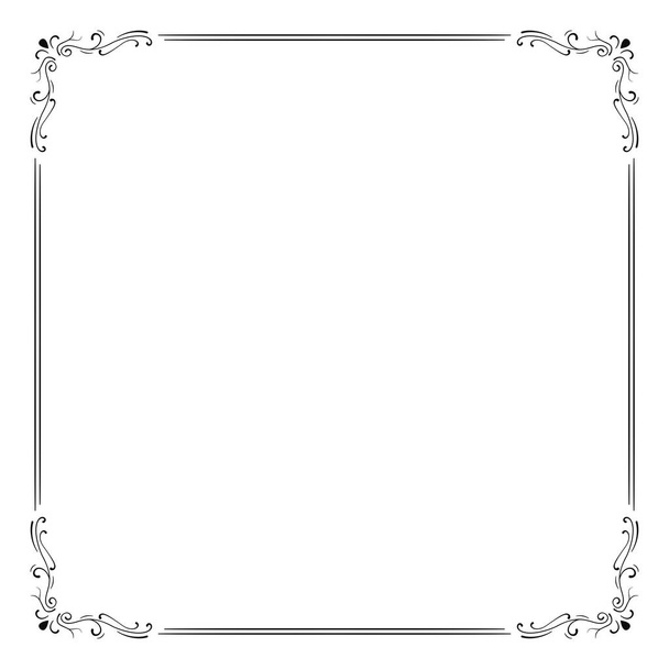 Decorative square frame. Square frame vector illustration. Suitable for wedding invitation, aesthetic decoration, social media post, banner, promotion, advertising, etc. - Vector, Image