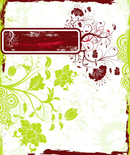 Abstract floral frame - Vector, imagen