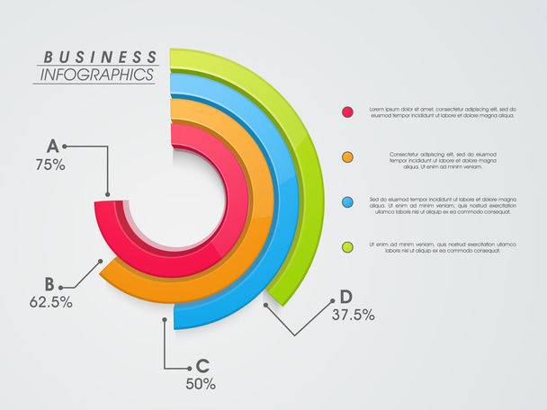 3D graph for business presentation. - Vektor, obrázek