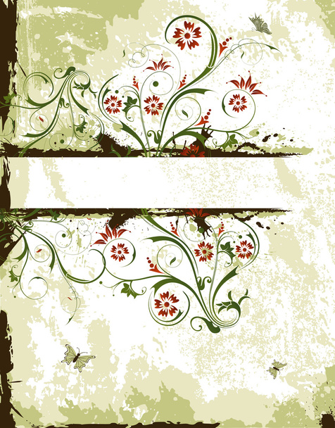 Abstract floral frame - Vektor, obrázek