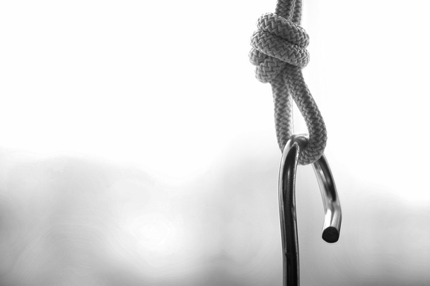 Climbing hook with rope knot insurance - Photo, Image
