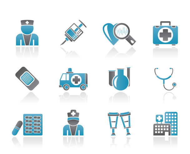 Medicine and healthcare icons - Vektori, kuva