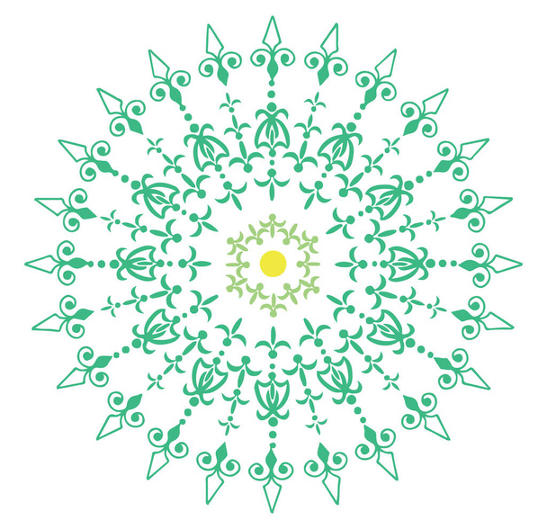 Skizze eines farbenfrohen Mandalas oder Rangoli umreißt editierbare Illustration - Vektor, Bild