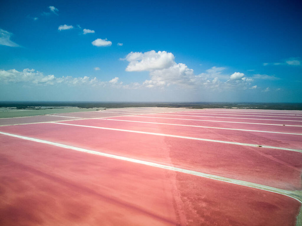 Las Coloradas Lago Rosa, México. Drone. Foto de alta calidad - Foto, Imagen