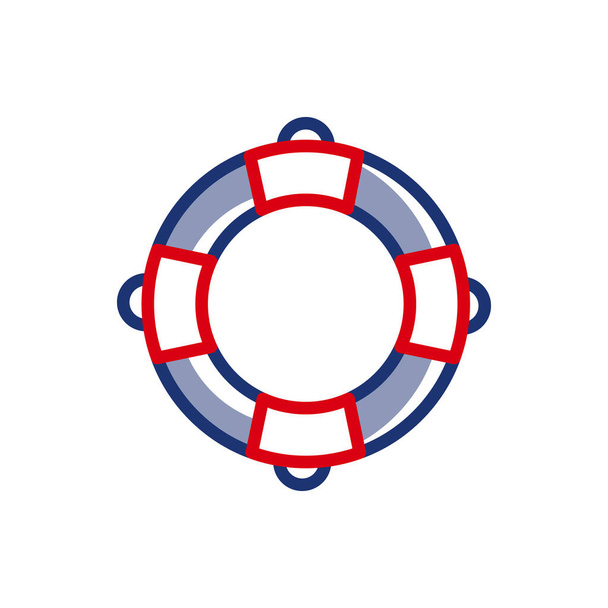 Icona vettoriale semplice Lifebuoy. Può essere utilizzato in manuali di sicurezza, segnaletica e materiali educativi relativi alla sicurezza nautica, nuoto in fiumi, laghi, parchi acquatici, piscine. - Vettoriali, immagini