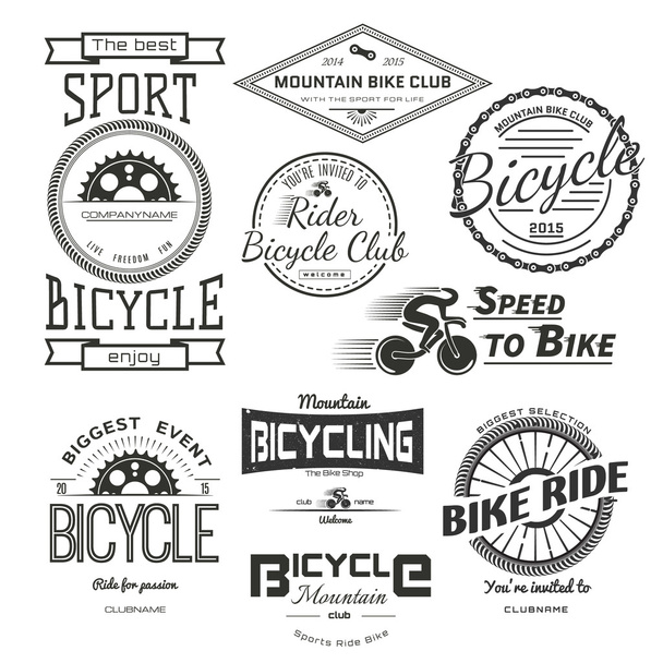 Insignias de bicicleta logotipos y etiquetas para cualquier uso
. - Vector, Imagen