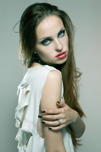 Portrait of female model in rebellious style - Photo, Image