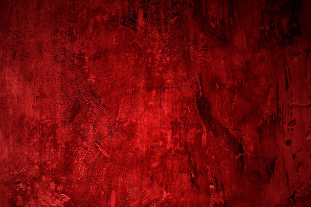 Red wall texture background. scary red wall for background, Old shabby blood paint and plaster cracks. - Photo, Image