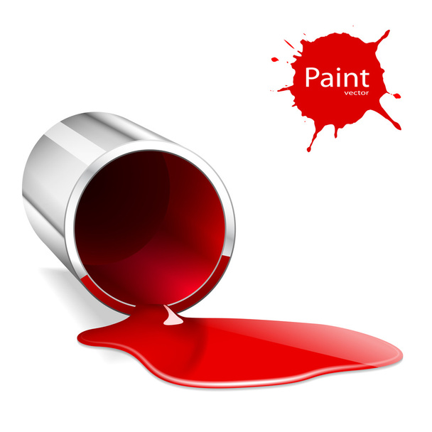 capacity with a red paint - Vector, Image