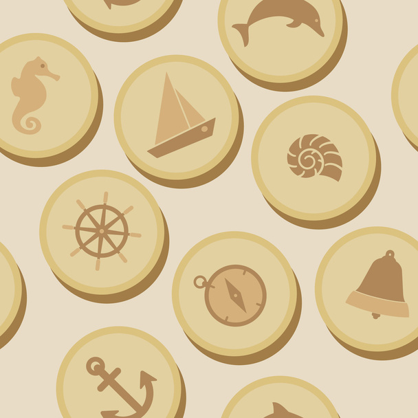 Fundo sem costura com símbolos de recreação marinha
 - Vetor, Imagem