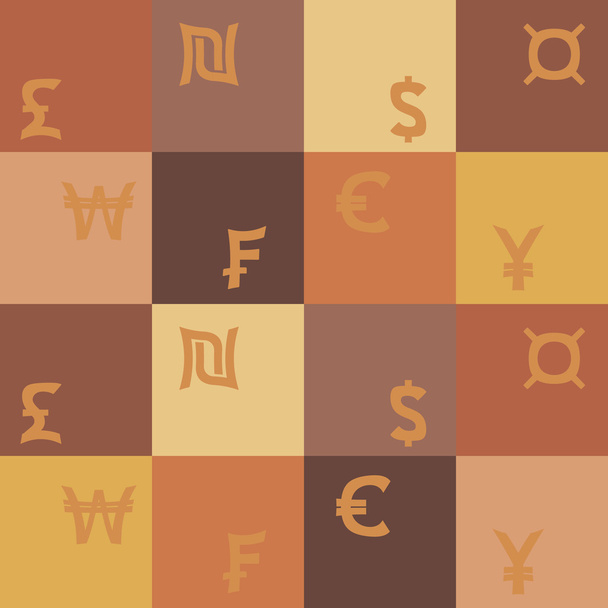 Naadloze achtergrond met valutasymbolen - Vector, afbeelding