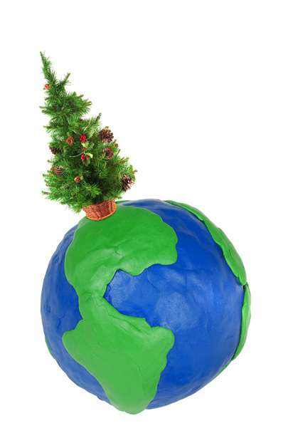 Christmas tree and globe - Foto, Imagen