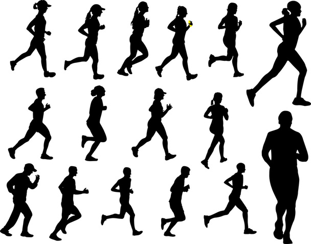 People running - Vector, Image