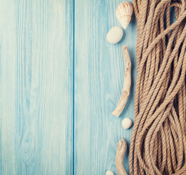 Zee vakantie achtergrond met mariene touw - Foto, afbeelding
